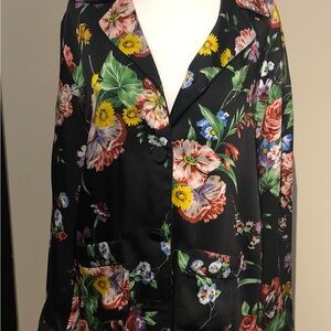 Zara Black Floral Jacket Size S
